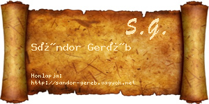 Sándor Geréb névjegykártya